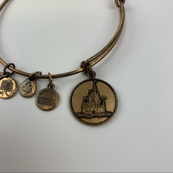 Alex and Ani Walt Disney World Bracelet Cinderella’s Castle Gold Bangle - Picture 3 of 11